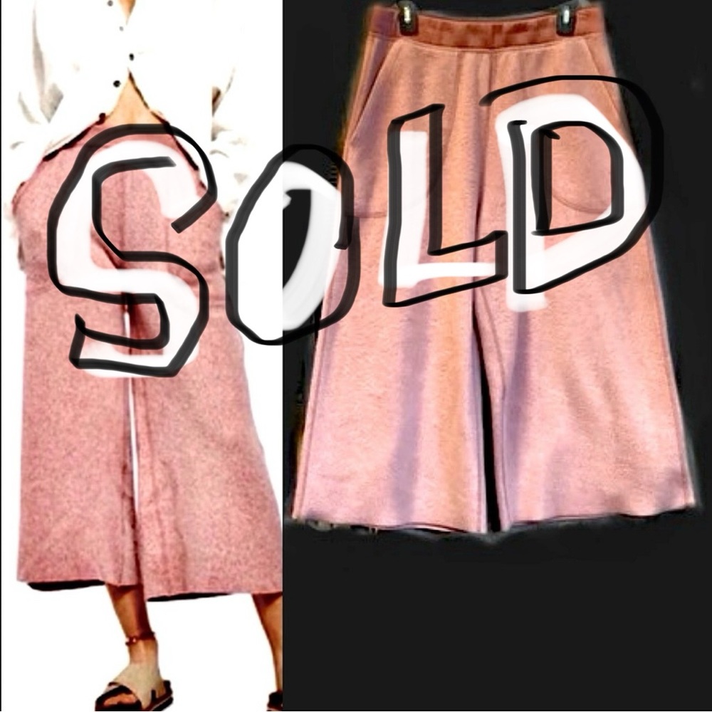 Free People Yes They Are That Soft Pink Fleece Elastic Waist Wide Leg Pants, Lrg
